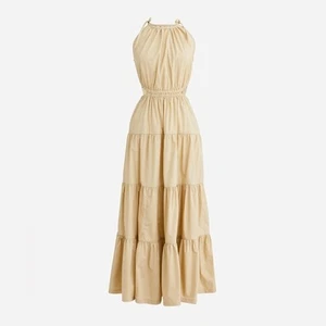 J Crew Harbor Maxikleid seitlicher Ausschnitt beige creme Small Tall ST - Bild 1 von 10