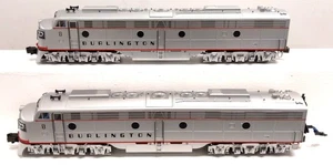 K-Line K28131 O CB&Q E8 AA Diesel Locomotive Set w/TMCC & RS #9966 & #9967 EX - Picture 1 of 6