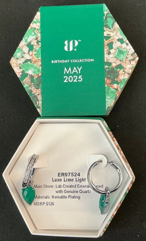 Pendiente Bomb Party Mayo 2025 “Luxe Lime Light” ER97524 chapado en rodio Foto 1 de 1