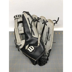 Guanto Wilson Elite Softball Mitt 14" A2444 vera pelle nero e grigio - Foto 1 di 3
