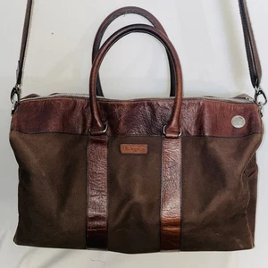Bolso de fin de semana Ossington de cuero genuino de bisonte y lona - 19" x 14" X 9" - Imagen 1 de 18