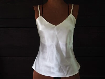 VTG 60s 70s You Babes Ivory Satin Summer Club Festival Party Tank Top Cami Sz M - Image 1 of 4
