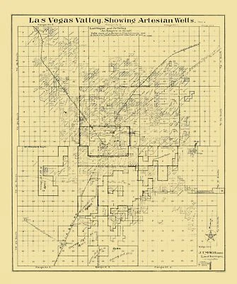 Historic City Map - Las Vegas Valley Nevada - McWilliams 1920 - 23 x 27.44 - Image 1 of 4