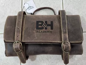 Canyon Outback Leather Full Grain Toiletry Bag Kit Brown Tri-Fold Embossed NEW - Picture 1 of 8