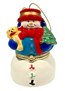 Mr Christmas aufklappbarer Schneemann Ornament Musik Schmuckschatulle drehbare Eisläufer - Bild 1 von 9