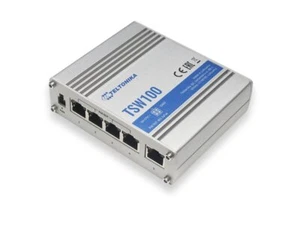 Teltonika TSW100 Unmanaged Gigabit 5-Port PoE+ Industrial Switch - Afbeelding 1 van 3