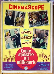 fotobusta film COME SPOSARE UN MILIONARIO Marilyn Monroe William Powell 1953 GM - Picture 1 of 1