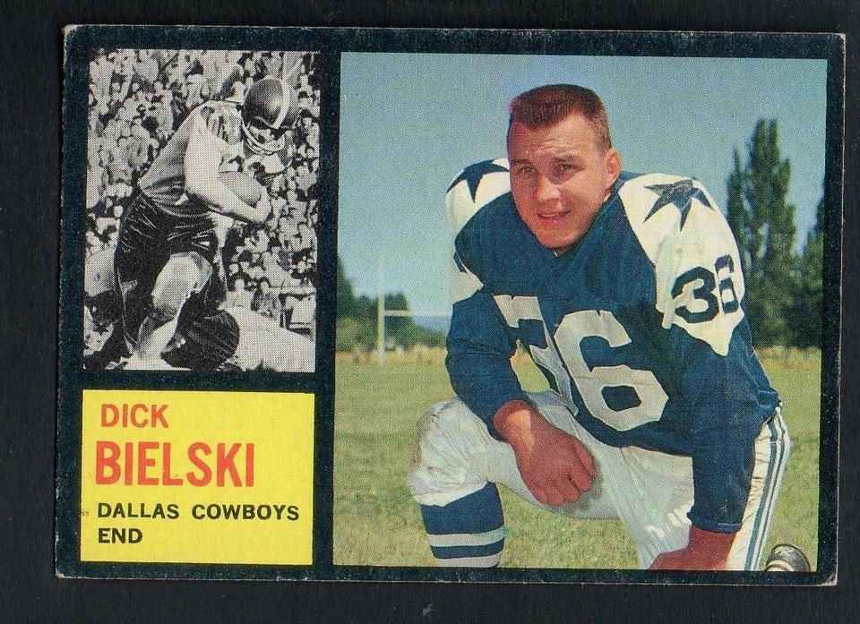 1962 Topps Football Card #43 Dick Bielski-Dallas Cowboys Vg Ex Card - Image 1 of 1