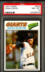 1977 Topps #324 John Curtis Giants PSA 8 NM-MT - Picture 1 of 2