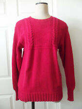 Vintage POLO Ralph Lauren Red 100% Cotton Hand Knit Fancy Round Neck Sweater  S