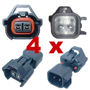 4 x Adaptador conector inyectores NIPPON DENSO (Female) > BOSCH EV6 (Male) plug - Picture 1 of 3