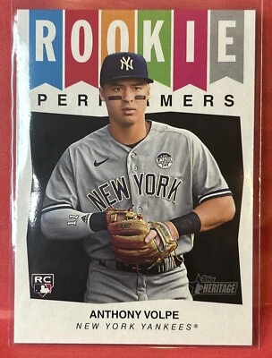 2023 Topps Heritage High Number - Rookie Performers #RP-7 Anthony Volpe (RC) NYY - Image 1 of 4