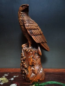 BY125 - 18 x 7 X 7 CM Stunning Boxwood Carving:  Eagle Bird - Picture 1 of 8
