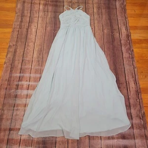 Morilee Girls Junior Bridesmaid Dress Seaglass 14 Draped Chiffon Keyhole Back - Picture 1 of 14
