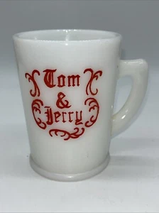 Vintage Tom And Jerry Mug McKee White Milk Glass Christmas Eggnog Cup - Picture 1 of 6