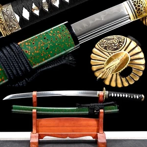 Tokchon Wakizashi Clay Tempered T10 Steel Japanese Samurai Sword Unique Hamon - Picture 1 of 12