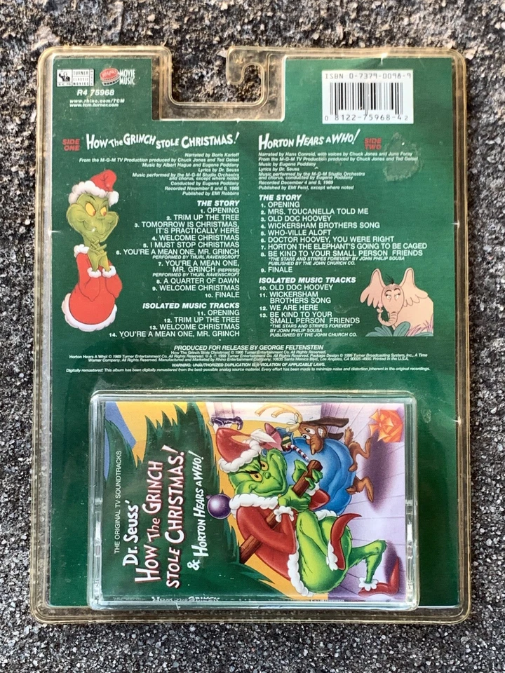 Dr. Seuss How the Grinch Stole Christmas Cassette Tape w/ RARE Blister Packaging - Image 1 of 4