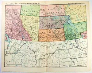 Original 1895 Railroad Map of Western Canada. Antique - Picture 1 of 3