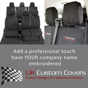 RENAULT TRAFFIC DOUBLE CAB 2014+ FULL SET SEAT COVERS INC EMBROIDERY 188 189 BEM - Picture 1 of 24