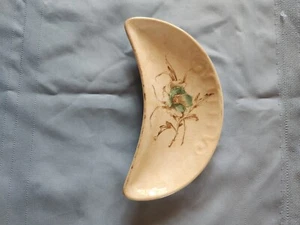 Porcelaine blickdichte Knochenschale halbmondförmig blau und braun - Bild 1 von 2