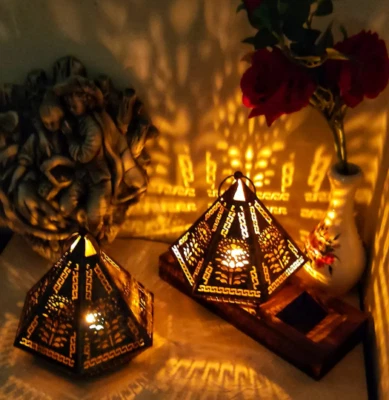 Conjunto de 2 peças de abajur de vela marroquino, abajur de cabeceira de mesa, abajures leves para decoração de casa - Imagem 1 de 4