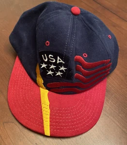Olympiade USA Stars Streifen Flagge Vintage Snapback Mütze 90er Champion großes Logo all over - Bild 1 von 5
