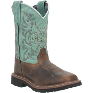 Dan Post Youth Nia Brown & Turquoise Leather Western Boots DPC3937