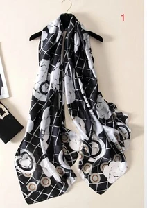 Bufanda larga de lujo ligera envoltura de seda. - Imagen 1 de 3