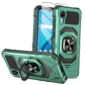 for Cricket Debut S2 Case, Att Calypso 4 Case with Tempered Glass Dark Green - Picture 1 of 7
