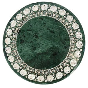 24" Green Marble Inlay Floral MOP Stone ArtCenter Sofa Coffee Table Garden Decs - Picture 1 of 9