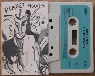 BOB DYLAN - PLANET WAVES (ASYLUM AS453003) 1974 GERMANY CASSETTE PAPER LABELS - Image 1 of 3
