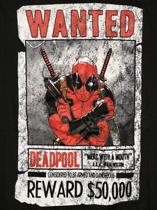 Deadpool Shirt Wanted Poster Merc With A Mouth Armed And Dangerous Reward XXL - Picture 1 of 6