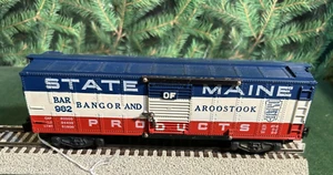 American Flyer 982 B.A.R.STATE of MAINE Box Car, molto pulito e completo! - Foto 1 di 4