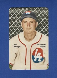 LOU STRINGER, 1947 Los Angeles Angels/PCL FIRST PRINTING color card Aldana 2020