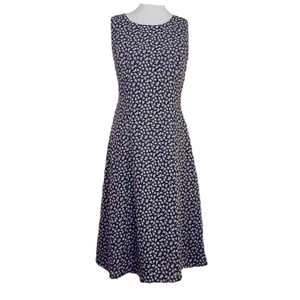 VTG Julian Taylor Dress Black Floral Sleeveless Lined Midi Fit and Flare 10P - Picture 1 of 11