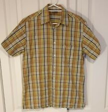 Polo Light Weight Casual Check Shirt Button Up Shirt Brown Check Size Men's M