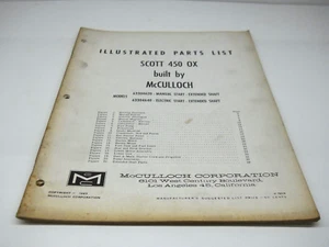 McCulloch Boat Motor Scott 450 OX Illustrated Lista de Piezas Manual #78359 1963 - Imagen 1 de 2