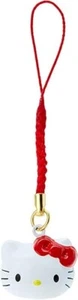 Sanrio 341401 Face Shaped Bell Netsuke Hello Kitty Strap Cord Brass From Japan - Picture 1 of 3