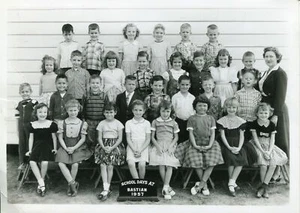 Foto de clase de escuela primaria Bastian 1957 maestra de estudiantes de Houston, Texas - Imagen 1 de 2
