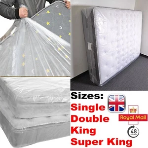 Mattress Storage Bags Polythene Cover Heavy Duty SINGLE/DOUBLE/KING/SUPERKING - Picture 1 of 9