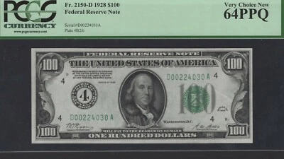 1928 100  pcgs64 unc. - Image 1 of 2