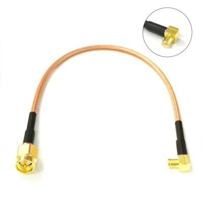 6inch 15cm SMA male plug to MCX male right angle RF coax pigtail cable adapter - Image 1 of 4
