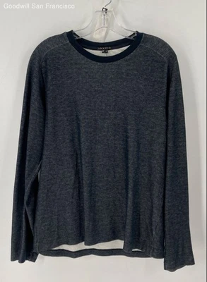Theory Navy Cotton Blend Long Sleeve Casual Pullover Mens T-Shirt Size Large - Image 1 of 4