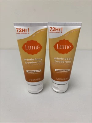 Lume Invisible Cream Toasted Coconut Whole Body Deo 2.2Oz - Lot Of 2 B22-84 - Image 1 of 2