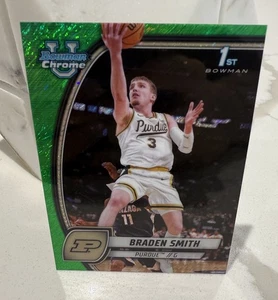 2024-25 Bowman University Chrome Braden Smith Green Shimmer Refractor - Bild 1 von 2
