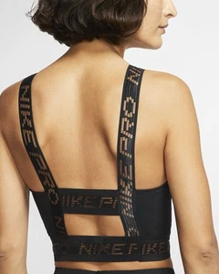 Nike Pro Crop Top Training Tank Black Mesh Gym Yoga CJ4177-010 Size Small - Picture 1 of 10