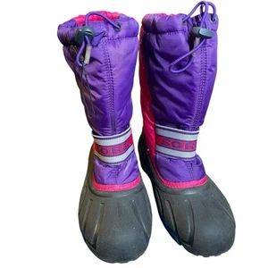 Sorel Flurry Impermeable Invierno Botas de Nieve Rosa Púrpura Niñas Jóvenes Talla 5 - Imagen 1 de 11