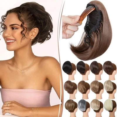 Шикарный хвост булочка волос шиньон с расческой зажим Updo шнурок волос расширения - Изображение 1 из 4