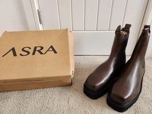ASRA Square Toe Herren Leder Chelsea Boots UK 10 EUR 44 Brandneu Originalverpackt - Bild 1 von 13