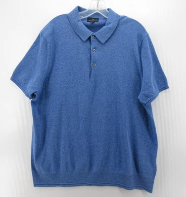 Brooks Brothers Polo 衫男式 XL 蓝色亚麻混纺毛衣黑道家族套衫 — 第 1/4 张图片